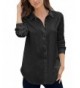 LOSRLY Sleeve Casual Button Tops Black
