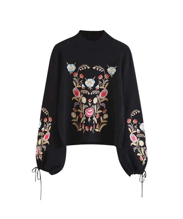 DEZZAL Womens Embroidered Pullover Sweater