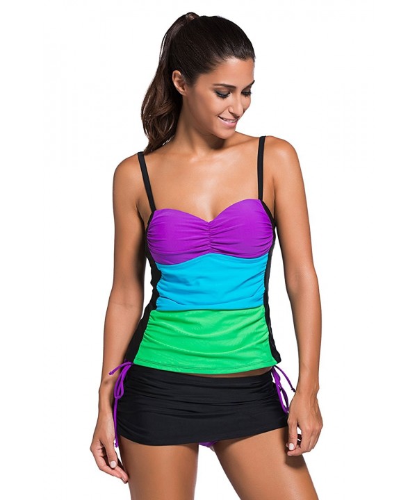 EnlaChic Colorblock Tankini Swimwear Swimsuit