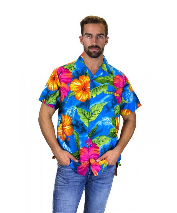 Funky Hawaiian Shirt Flower lightblue