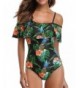 flounce Swimsuit Pineapple Printed Shoulder