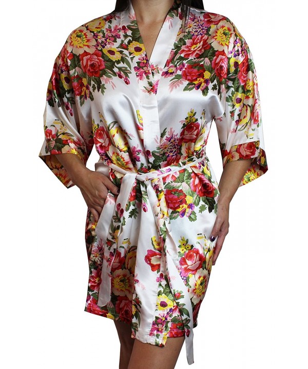 Womens Floral Kimono Bridesmaid Pockets