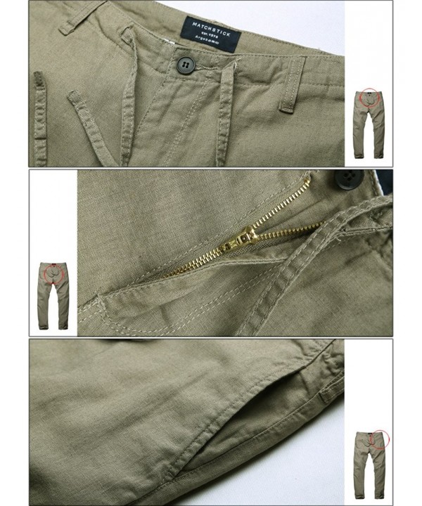 Men's Slim Tapered Linen Casual Pants 8059 - 8059 Apricot - C612EWJM315