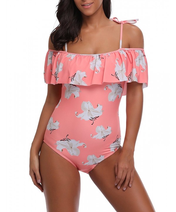 bathing shoulder monokini stylish tropical