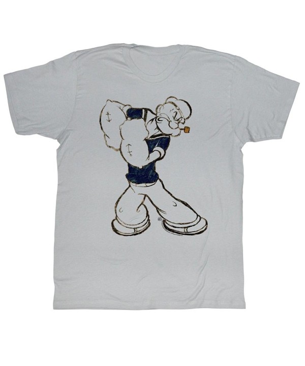 Popeye Paunch T Shirt Medium Silver