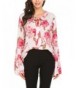 Venena Womens Casual Floral Sleeve