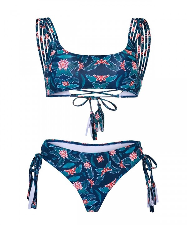 stripsky Floral Tassel Strappy Swimsuit