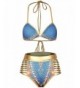 Huiyuzhi African Metallic Swimsuit Blue gold