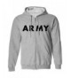 ARMY Full Zip Hooded Sweatshirt Gray