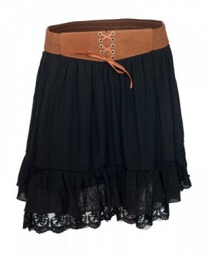 eVogues Womens Chiffon Skirt Black
