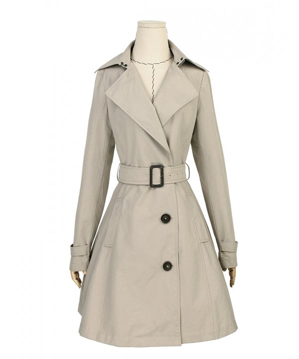 Women's Fashion Slim Long Sleeve Trenchcoat With Pockets and Sashes ...