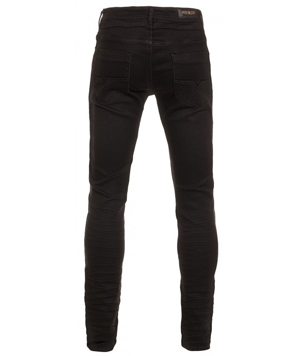 Men's Skinny Stretch Denim Jeans - Black - C31828CO934
