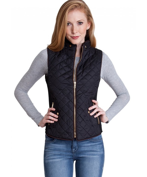Ladies Black Quilted Padded Zipper