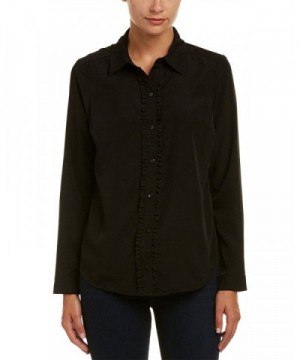 NYDJ Womens Solution Ruffle Button up