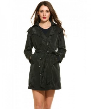 Zeagoo Women Double Breasted Trench
