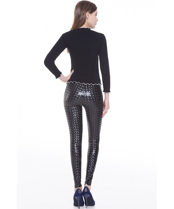 Womens Sexy Faux Leather Leggings Skinny Black Leather Pants - Black ...