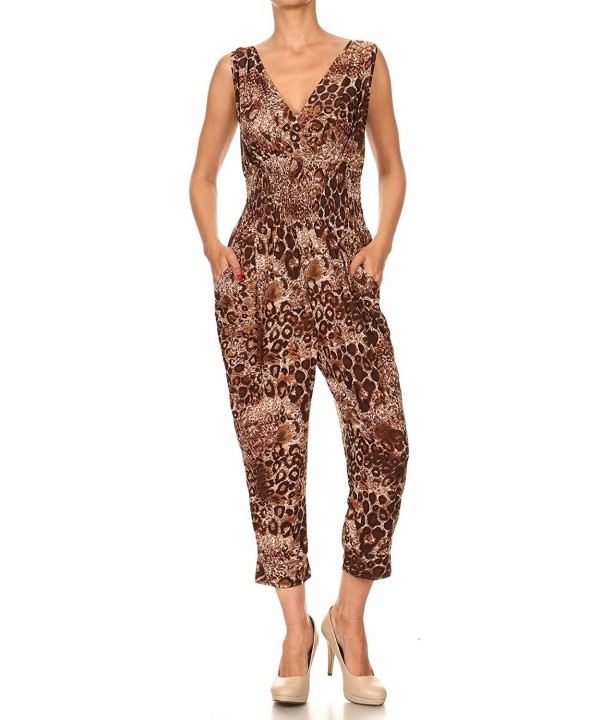 Hots Wings Sleeveless Leopard Printed Jumpsuits