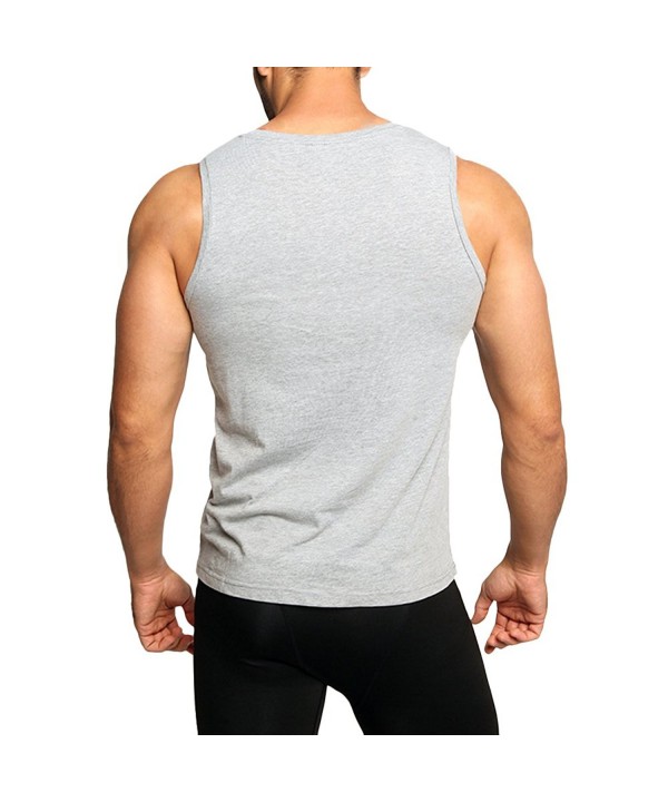 OA Men's Muscle Vest Scoop Neck Skinny Fit Tank Tops - Gray - C7182889W33