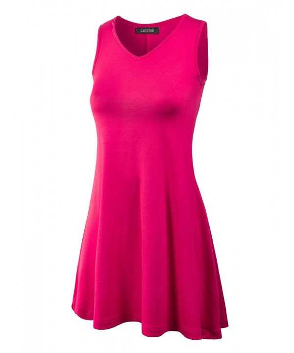 WT827 Womens Sleeveless Dress Coral