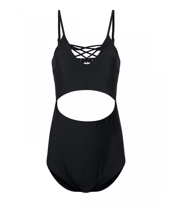 Choies Womens Strappy Hollow Swimsuit