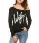 ACEVOG Sweatshirt Slouchy Pullover Shoulder