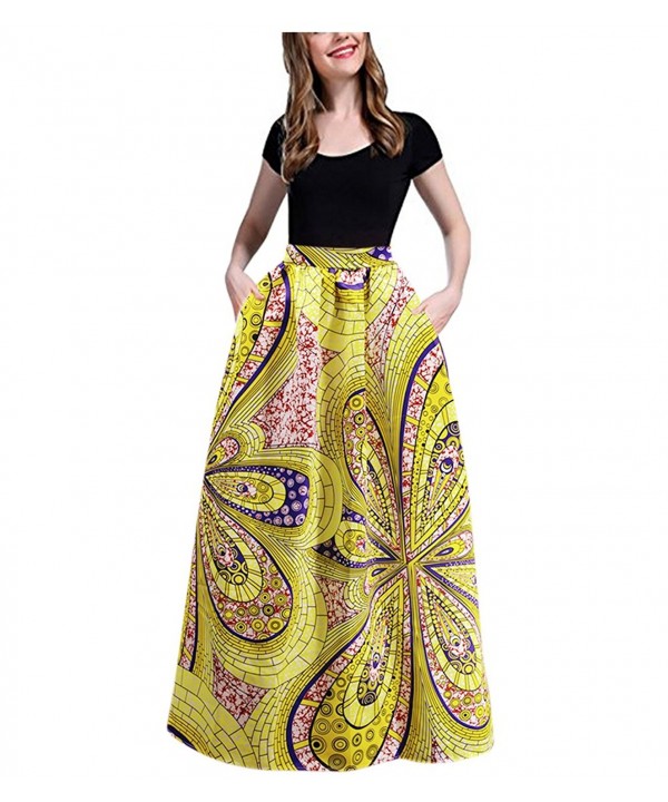 RARITY US African Glamorous Pleated Pockets - Yellow - CL189T4GD6Q