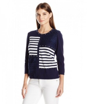 Alfred Dunner Womens Stripe Sweater
