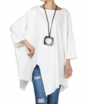 Mordenmiss Womens Solid Asymmetry Pullover