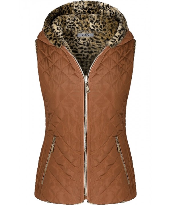 2LUV Womens Quilted Hooded Closure