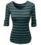 Awesome21 Tabbed Sleeve Striped Casual